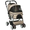 Pet Foldable Travel Carriage Stroller with Reversible Handle