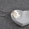Round Dog Paw Tag Short Necklace