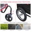 2-in-1, 3 Wheel Pet Jogging Stroller Bike Trailer