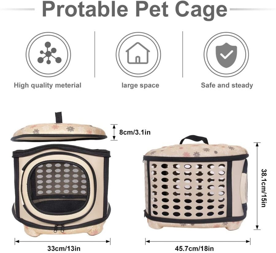 Foldable Pet Dog Cat Puppy Handbag Carrier Cage