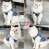 Pet Dog Cat Blue Denim Jeans Jacket Coat Vest