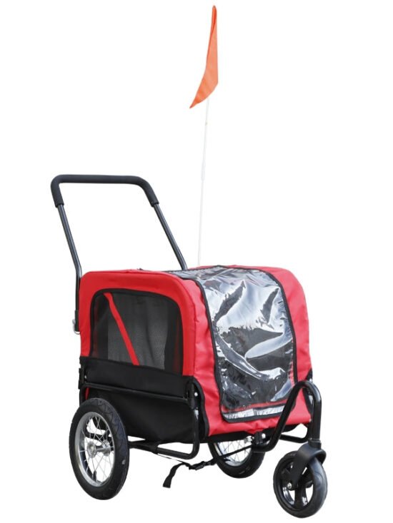 2-in-1, 3 Wheel Pet Jogging Stroller Bike Trailer