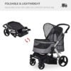 Travel Pet Stroller with Adjustable Handlebar