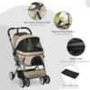 Pet Foldable Travel Carriage Stroller with Reversible Handle