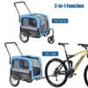 2-in-1, 3 Wheel Pet Jogging Stroller Bike Trailer