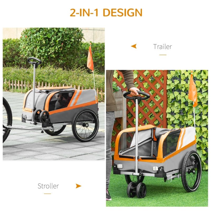 Pet Bike Trailer 2-in-1 Travel Stroller