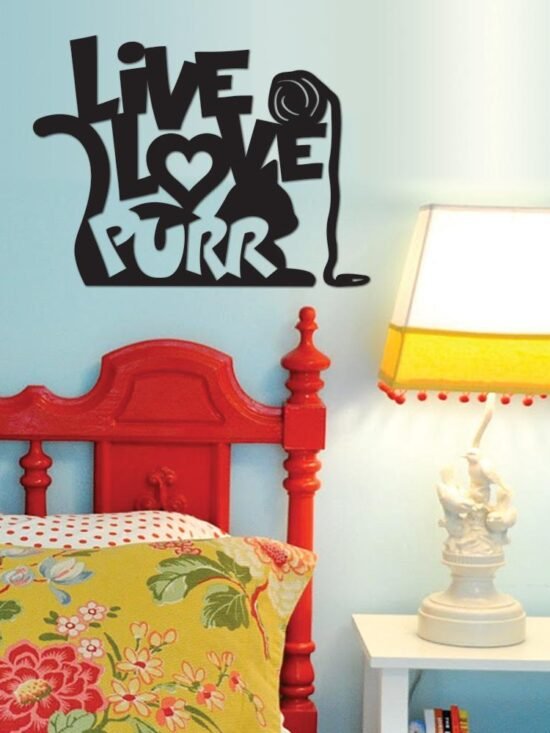 Live, Love, Purr - Metal Wall Art/D??cor