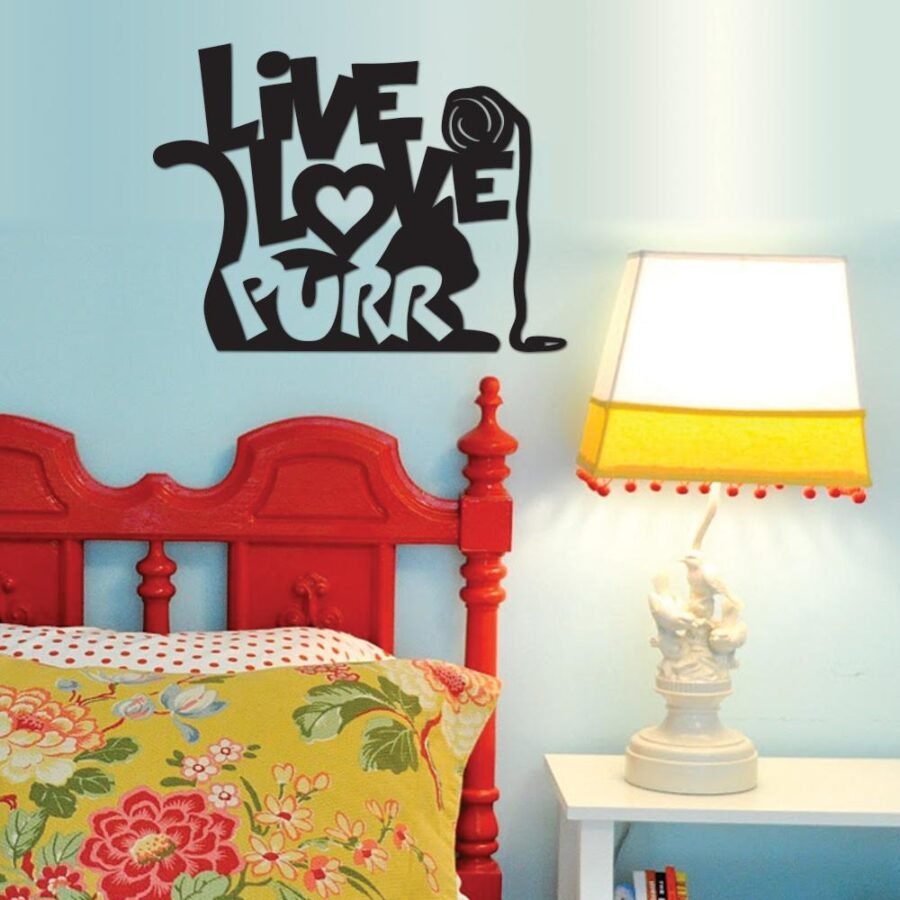 Live, Love, Purr - Metal Wall Art/D??cor