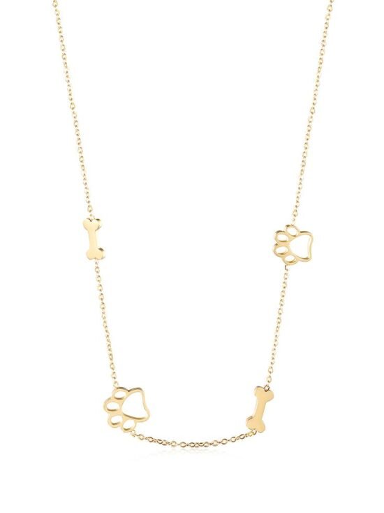 Puppy Paw and Bone Necklace