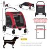Foldable Pet Stroller with Storage Pocket