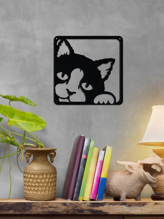 Peeking Kitty - Metal Wall Art/D??cor
