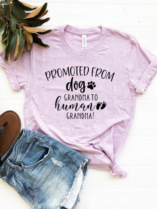 Promoted from Dog Grandma to Human Grandma T-Shirt