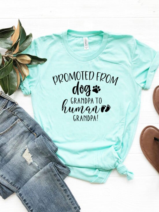 Promoted From Dog Grandpa to Human Grandpa T-Shirt