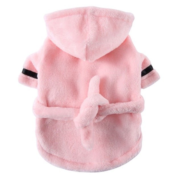 Luxury Soft Pet Dog Puppy Hooded Bathrobe