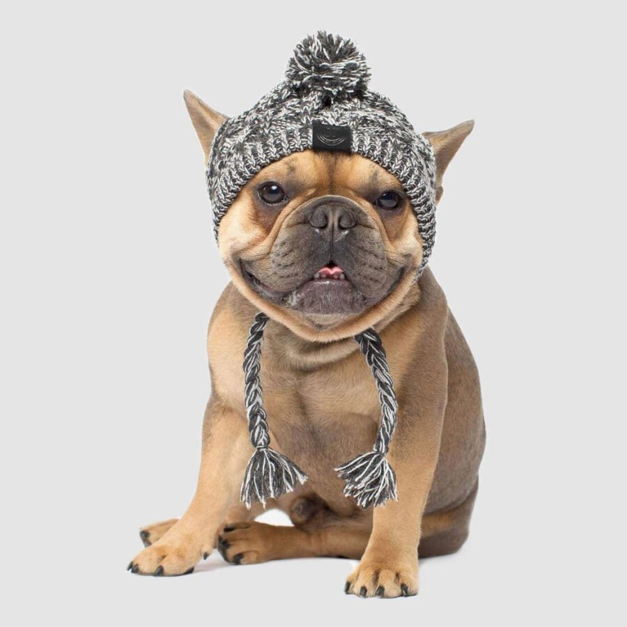Autumn Winter Warm Knitted Pet Hats With Fluffy Ball